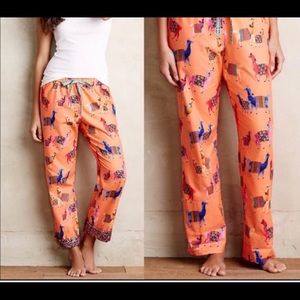 Anthropology llama pajama pants
